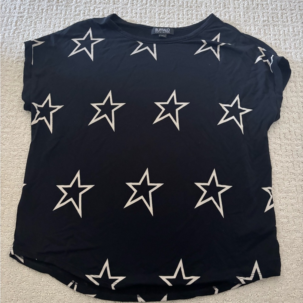 Buffalo Black Star Print Women's Top